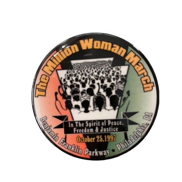 The Million Woman March October 25 1997 Philadelphia Pinback Button Benjamin Fra - Picture 4 of 14